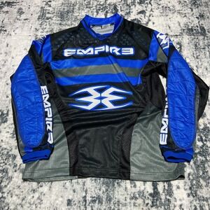 Empire Men's Long Sleeve Paintball Jersey Shirt Blue Black Grey Small Polyester